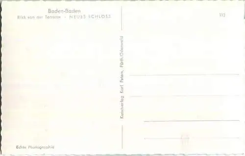 Baden-Baden - Neues Schloss - Foto-Ansichtskarte - Verlag Karl Peters Fürth