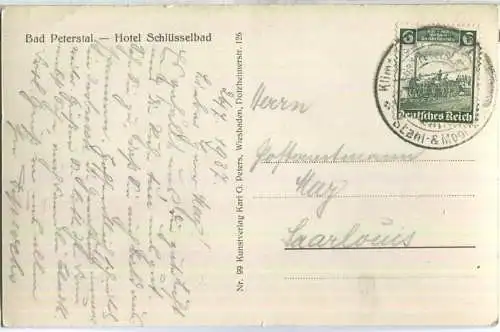 Bad Peterstal - Hotel Schlüsselbad - Foto-Ansichtskarte - Verlag Karl G. Peters Wiesbaden