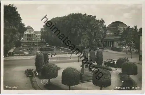 Wiesbaden - Kurhaus - Theater - Bus - Foto-Ansichtskarte - Verlag Foto Kukuk Wiesbaden