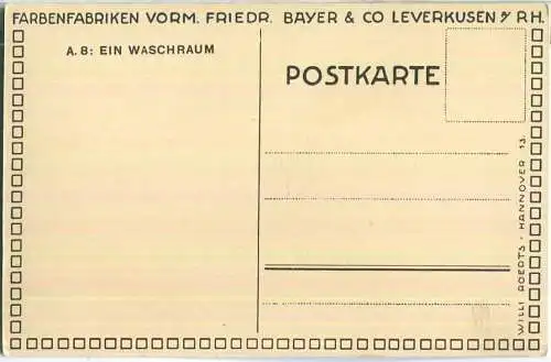 Leverkusen - Waschraum - Farbenfabriken vormals Friedr. Bayer & Co Leverkusen a/ Rh. - Verlag Willi Roerts Hannover 13