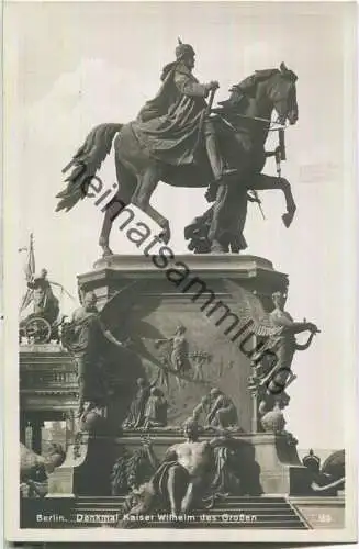 Berlin - Denkmal Kaiser Wilhelm des Grossen - Foto-Ansichtskarte - Verlag Bruno Schröter Berlin