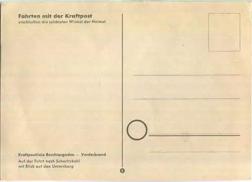 Kraftpostlinie - Berchtesgaden - Vorderbrand - auf der Fahrt nach Scharitzkehl - dünner Karton