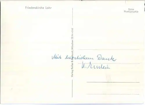 Lahr - Friedenskirche - Foto-Ansichtskarte - Verlag Keller & Burkardt München - ca. 50er Jahre