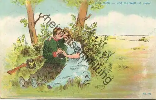 Deutsche-Armee - Künstler Postkarte - Lieb mich ... - signiert Virtos gel. 1912