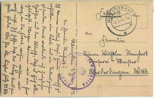 Ulm - Münster - Feldpost mit Briefstempel - Verlag Gebr. Metz Tübingen