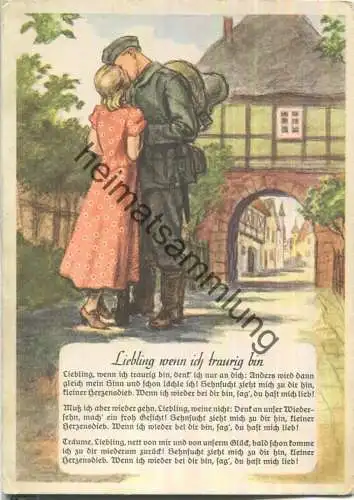 Liebling wenn ich traurig bin - Feldpost mit Nebenstempel Wehrbezirks-Kommando Stuttgart