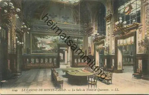 Le Casino de Monte Carlo - La Salle de Trente et Quarante gel. 1920