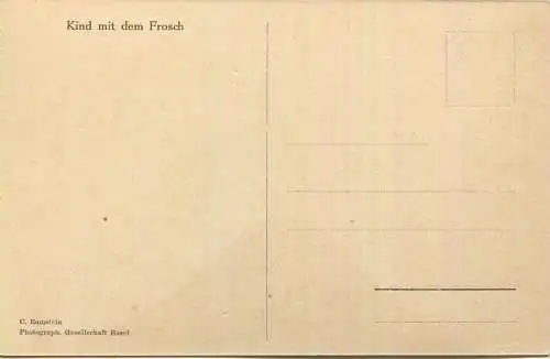 Photographische Gesellschaft Basel - Kind mit Frosch - C. Ramstein