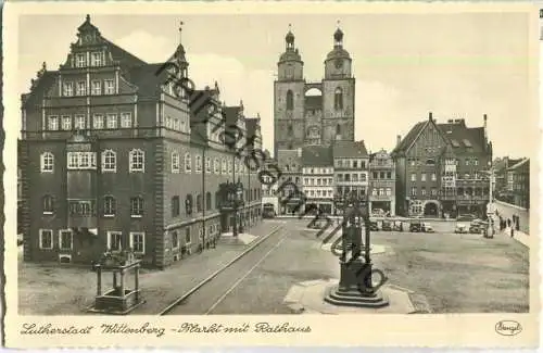 Lutherstadt Wittenberg - Marktplatz mit Rathaus - Verlag Stengel & Co Dresden