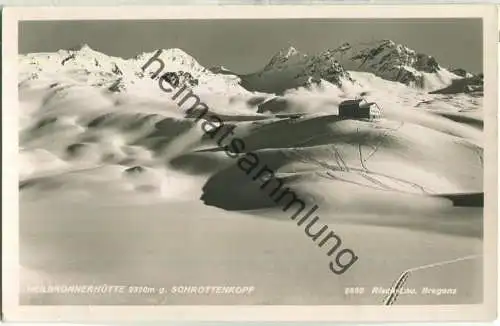 Heilbronnerhütte gegen Schrottenkopf - Foto-Ansichtskarte - Verlag Risch-Lau Bregenz