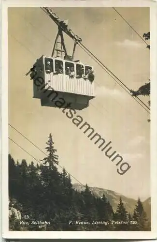 Rax Seilbahn - Foto-Ansichtskarte - Verlag F. Kraus Liesing