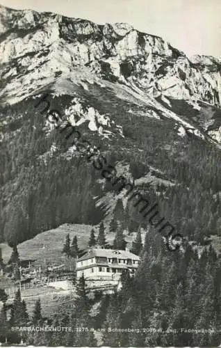 Sparbacherhütte am Schneeberg - Foto-AK - Verlag P. Ledermann 1959 - Hüütenstempel