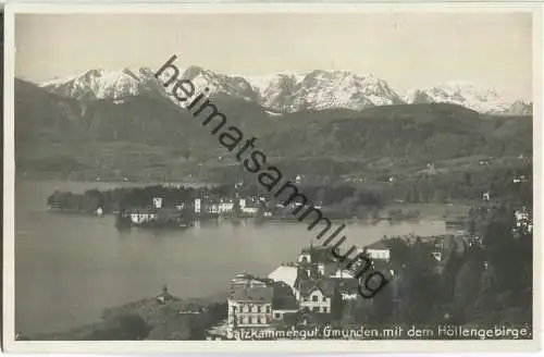 Gmunden mit dem Höllengebirge - Foto-Ansichtskarte - Verlag F. E. Brandt Gmunden 1927