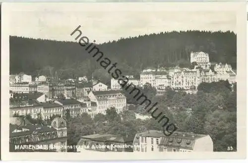 Marianske Lazne - Marienbad - Stephanstrasse und obere Kreuzbrunnstrasse - Foto-Ansichtskarte