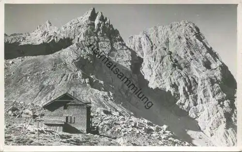 Karlsbaderhütte - Teplitzerspitze - Simonskopf - Foto-AK - Verlag Franz Hahn Wien gel. 1950