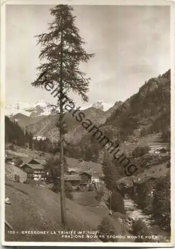 Gressoney la Trinite - Frazione novers sfondo Monte Rosa - Foto-Ansichtskarte - Edizione A. Campassi Torino