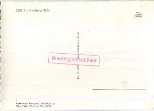 Frankenberg - Fliegeraufnahme - Foto-Ansichtskarte - Aero-Bild-Verlag Fulda 60er Jahre
