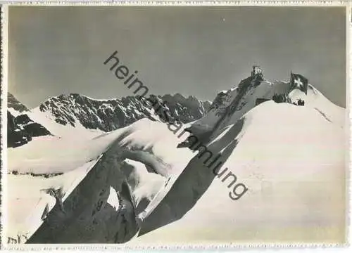 Jungfraujoch mit Plateau und Sphinx - Foto-Ansichtskarte - Verlag E. Goetz Luzern