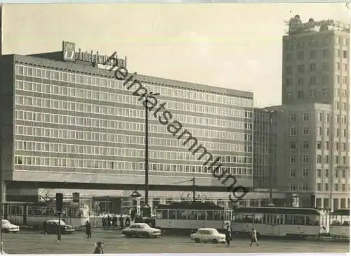 Leipzig - Hotel Deutschland am Karl-Marx-Platz - Straßenbahn - VEB Bild und Heimat Reichenbach 60er Jahre