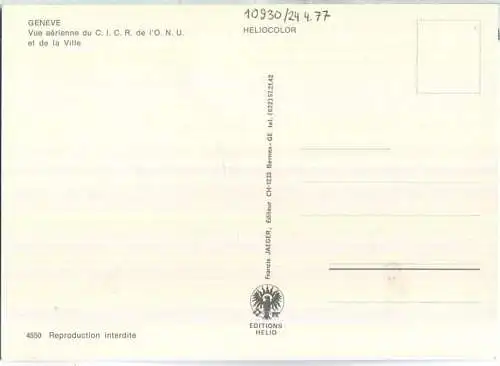 Geneve - Vue aerienne - Editeur Francis Jaeger Bernex