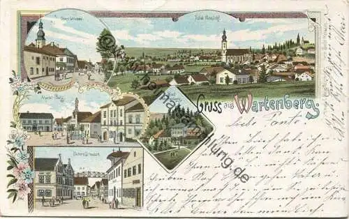 Wartenberg - Marktplatz - Obere Strasse - Untere Strasse - Verlag C. Mang Wartenberg und Herm. Seibt Meissen