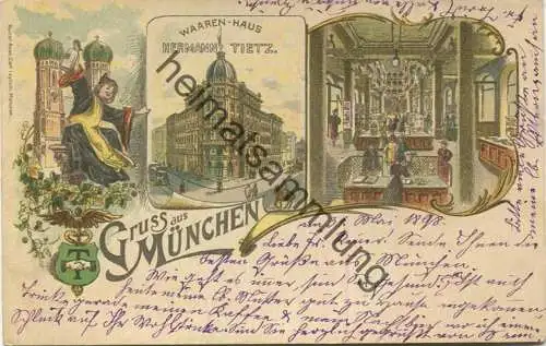 München - Waaren-Haus Hermann Tietz - Verlag Carl Leykum München gel. 1898