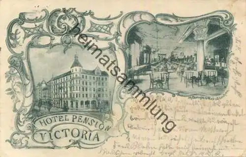 München - Hotel Pension Victoria - Verlag Obergassner München - gel. 1898