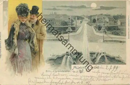 München - Luitpoldbrücke - Verlag Ottmar Zieher München - gel. 1899