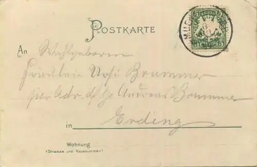 München - Luitpoldbrücke - Verlag Ottmar Zieher München - gel. 1899