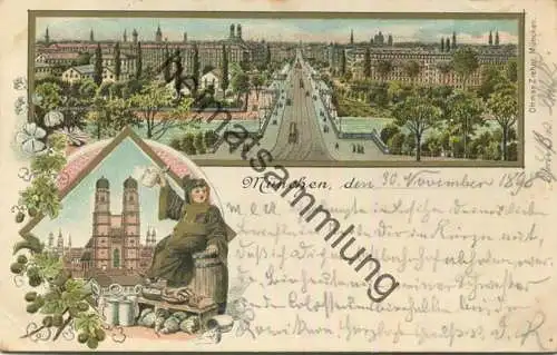 München - Strassenbahn - Verlag Ottmar Zieher München - gel. 1898