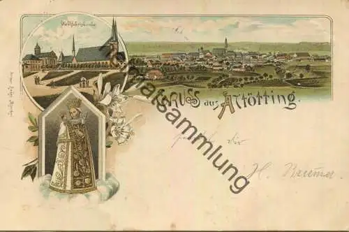 Altötting - Wallfahrtskirche - Verlag Ottmar Zieher München gel. 1898