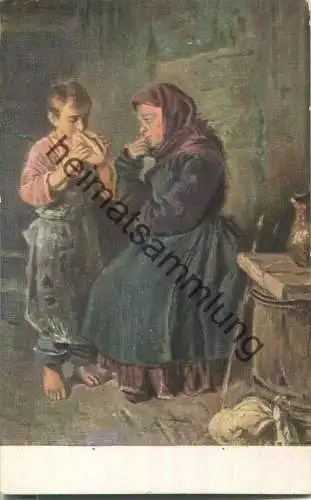 Mutter und Sohn - russische Künstlerkarte