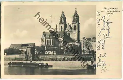 Magdeburg - Dom von der Elbseite gesehen - Verlag Trinks & Co. Leipzig