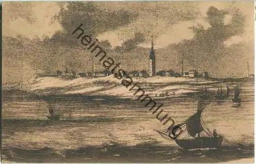 Alt-Wangerooge durch Sturmflut gänzlich zerstört in der Silvesternacht 1854/55 - Verlag Ludolf Zimmermann Wangerooge