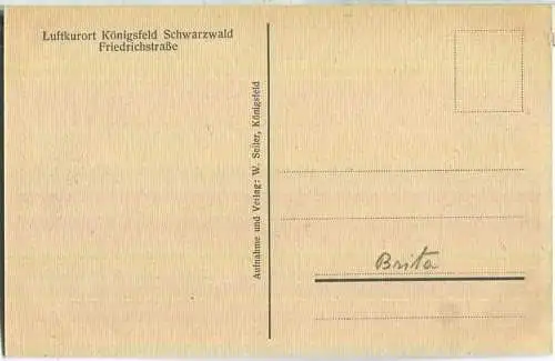 Königsfeld - Friedrichstrasse - Verlag W. Seiler Königsfeld