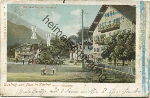 Kochel - Gasthof zur Post - Verlag L. Fränzl & Co München gel. 1901