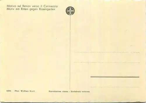 Motivo sul Renon verso il Catinaccio - Bauer beim Pflügen - Foto-AK Grossformat - Photo Wolfram Knoll - Verlag J. F. Amo