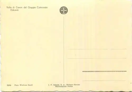 Valle di Camin del Gruppo Catinaccio - Dolomiti - Foto-AK Grossformat - Photo Wolfram Knoll - Verlag J. F. Amonn Bolzano