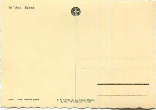 La Tofana - Dolomiti - Foto-AK Grossformat - Photo Wolfram Knoll - Verlag J. F. Amonn Bolzano Nr. 36256