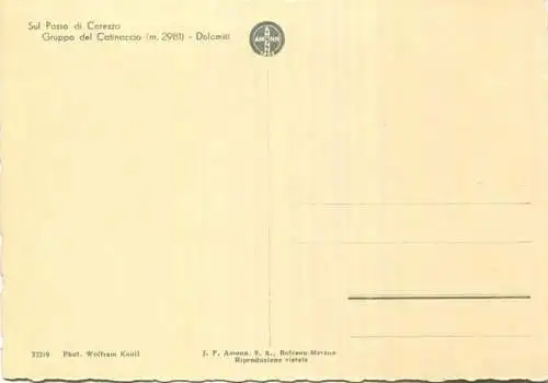 Sul Passo di Carezza - Gruppo del Catinaccio - Foto-AK Grossformat - Photo Wolfram Knoll - Verlag J. F. Amonn Bolzano Nr