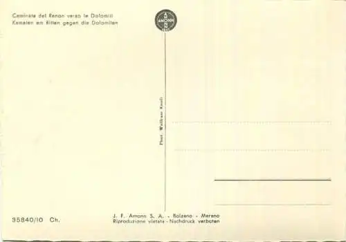 Caminata del Renon - Kematen am Ritten - Foto-AK Grossformat - Photo Wolfram Knoll - Verlag J. F. Amonn Bolzano Nr. 3584