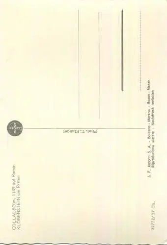 Collalbo sul Renon - Klobenstein am Ritten - Foto-AK Grossformat - Photo T. Flunger - Verlag J. F. Amonn Bolzano Nr. 397