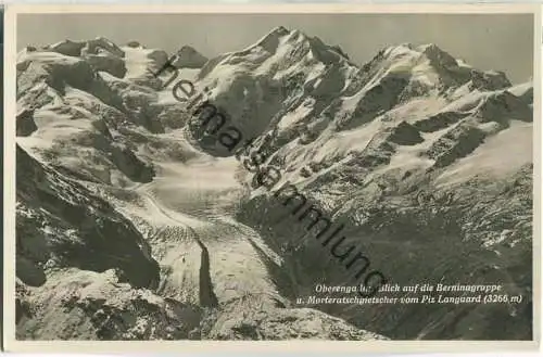 Blick auf die Berninagruppe und Morteratschgletscher vom Piz Languard - Foto-Ansichtskarte - Edition Photoglob Zürich