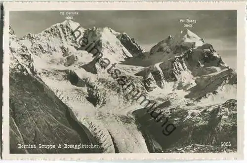Bernina Gruppe & Roseggletscher - Foto-Ansichtskarte - Edizione Alfredo Finzi Lugano