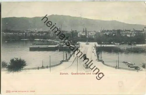 Zürich - Quaibrücke und Uetliberg - Strassenbahn Edition Photoglob Co. Zürich