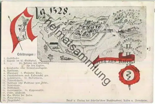 Aalen anno 1528 - Verlag der Stierlin 'schen Buchdruckerei Aalen und Neresheim ca. 1900