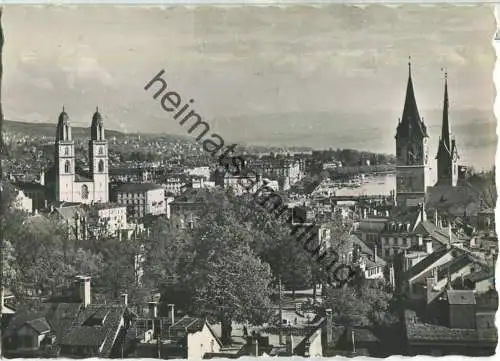Zürich - Grossmünster St. Peter & Fraumünster - Foto-Ansichtskarte