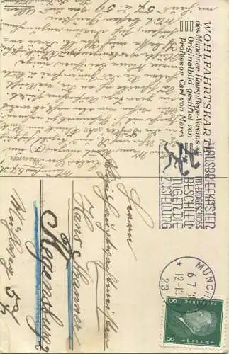 Wohlfahrtskarte des Münchner Hauspflege-Vereins e.V. - signiert Carl von Marr gel. 1931