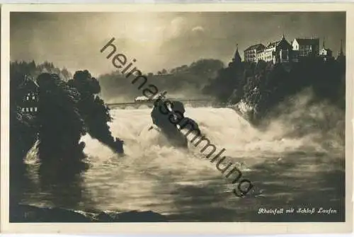 Rheinfall mit Schloss Laufen - Foto-Ansichtskarte - Edition Photoglob Zürich