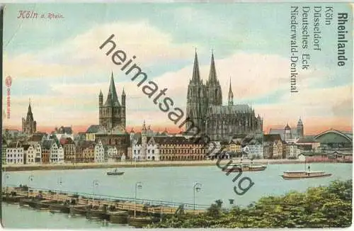 Köln - Pontonbrücke - Verlag Louis Glaser Leipzig - Vorlagekarte ohne AK-Einteilung